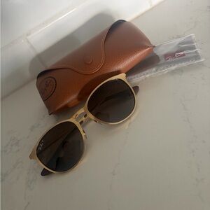 Ray-Ban Erica Gold Metal frame sunglasses with case